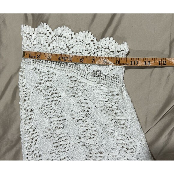 Women Top Boho Crochet Lace Lined Peasant Elastic Waist Flare Sleeve Size Sm ? - Picture 11 of 11